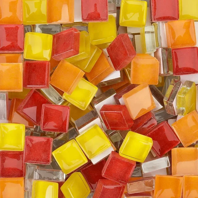 100g Mixed Mosaic Pieces Assorted Color Square Glitter Glass Mosaic Tiles for DIY Crafts Supplies Blue Purple Green Arte 5