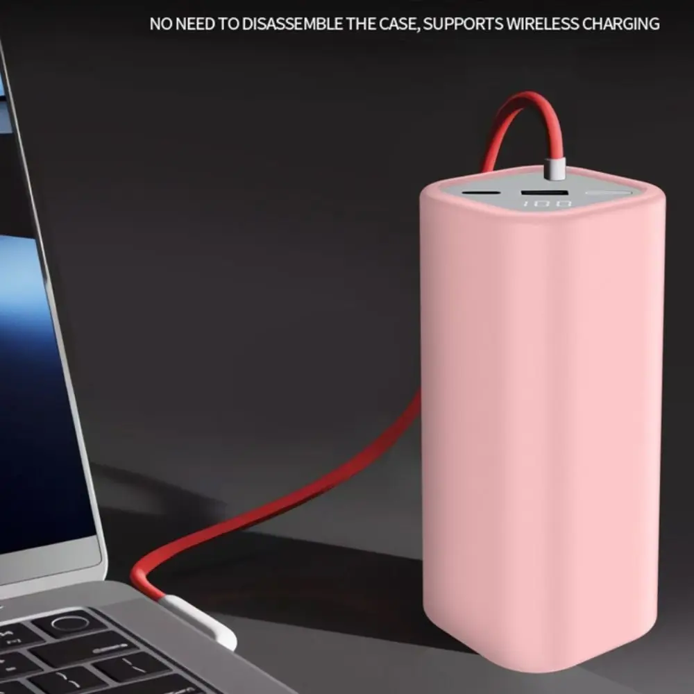 Shockproof Silicone Case Dustproof Soft Protective Case Solid Color Portable for OnePlus Supervooc 150W Power Bank