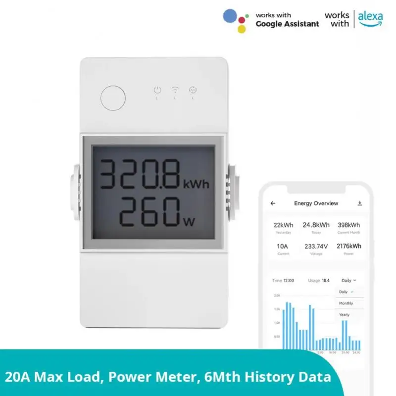 SONOFF Ewelink POWR316D/320D POW Elite Smart Power Meter Switch Защита от перегрузки Alexa Google Assistant Smartthings