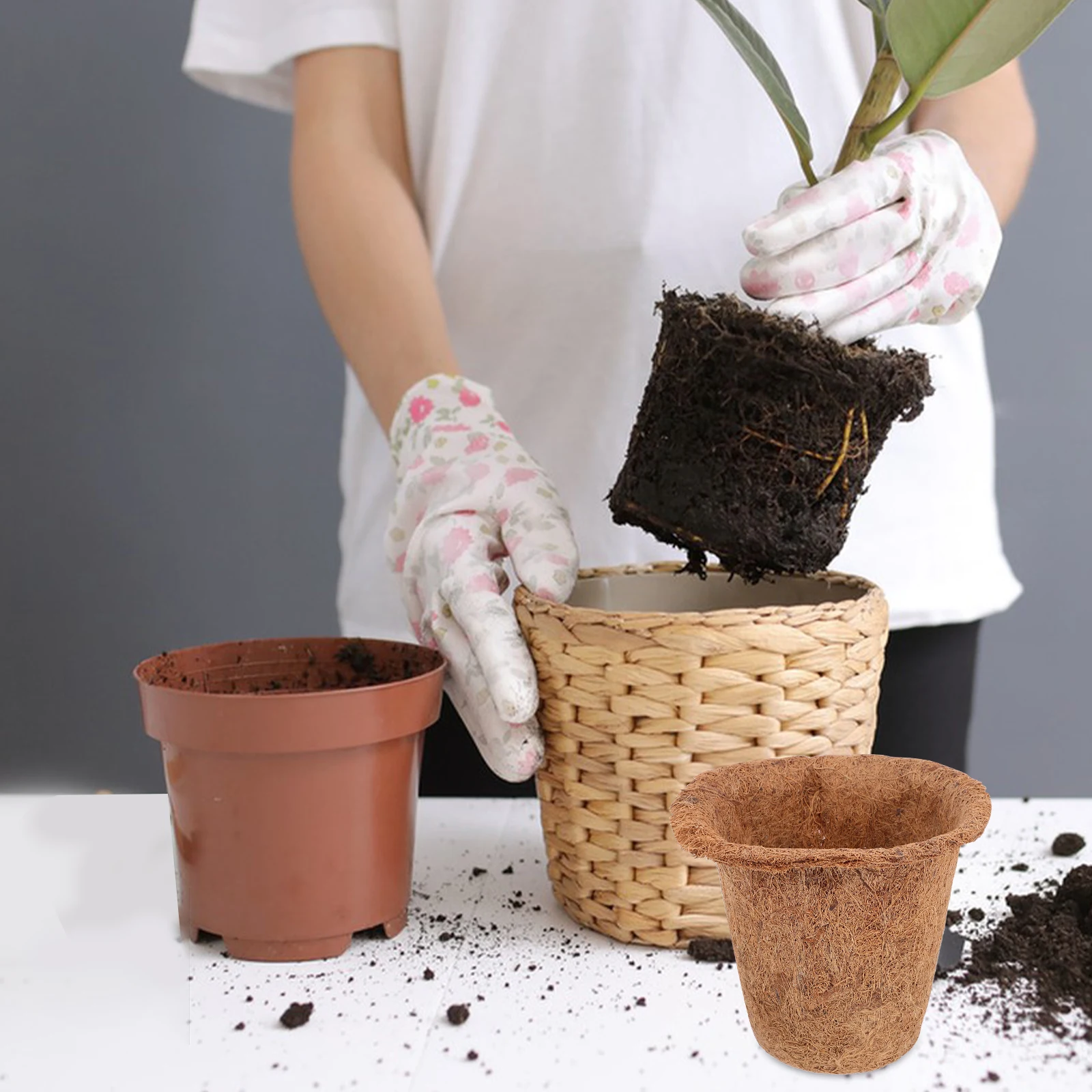 

4Pcs Coconut Fiber Seedling Pots Starter Growing Containers for Plants Vegetables Flowers with Excellent Aeration Transplantable