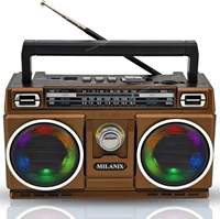 Best Reception Transistor Radio Rechargeable Battery Operated Tuning Colorful Lights Portable Radio AM FM With Bluetooth Speaker