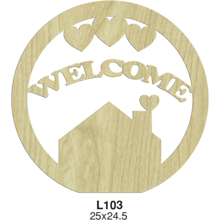 L103 Welcome wooden door ornament, hobby wood painting ornament