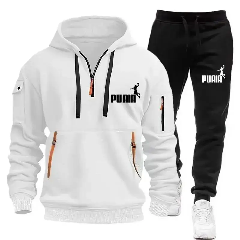 Men's hooded sweatshirt + casual sport pants, autumn and winter casual sweatshirt running suit, sweatshirt set, 2026 new product view 5