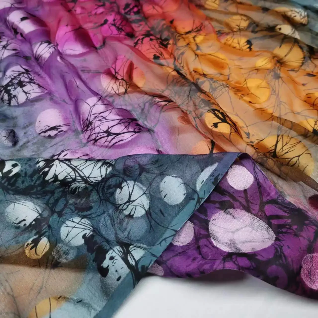 Colorful New Silk Viscose Blended Burn-Out Printing Swissdot Soft Hijab Saree Dress Tissue
