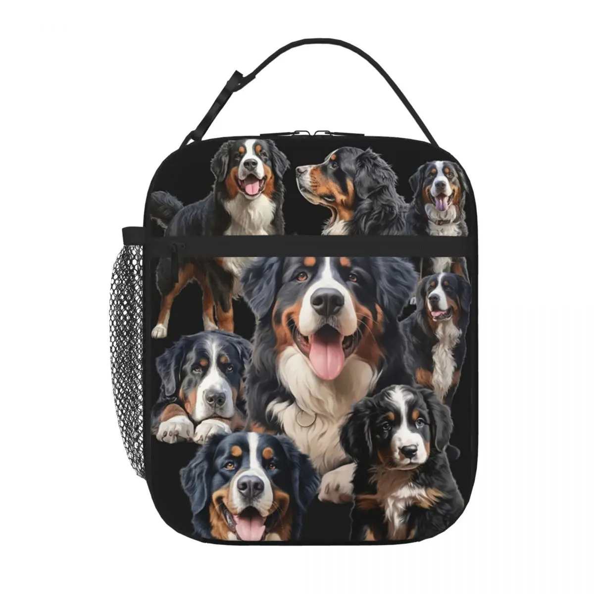 

Bernese Mountain Dog Lunch Bags Insulated Bento Box Portable Lunch Tote Resuable Picnic Bags Cooler Thermal Bag for Woman Girl