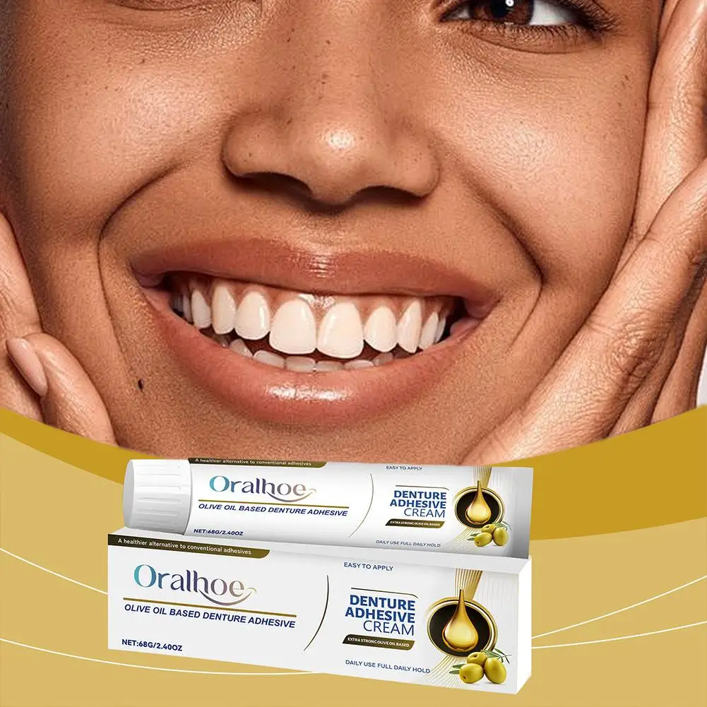 

Denture Adhesive Cream Long Lasting Professional Dentures Product Enhancing Denture Glue Smile Natural Seamless Care L1V1