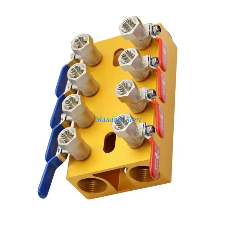 U2JC دقيق هندسيًا مشعب المياه النحاس تدفق متر 4/5/6/8 مدخل 4/5/6/8 صمامات مقبض المخرج لآلة صب البلاستيك