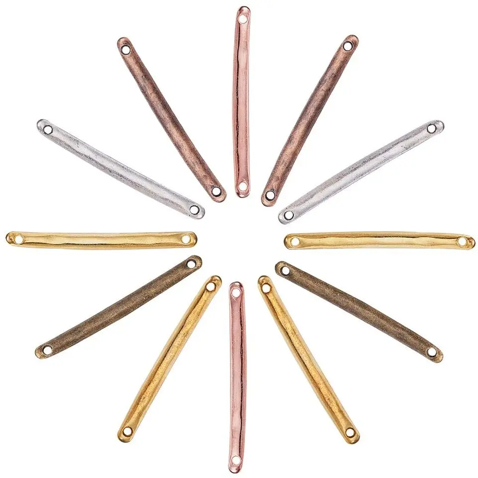 

Tibetan Style Alloy Bar Links for Jewelry Design Strip Mixed Color 3x33x1mm Hole: 1mm