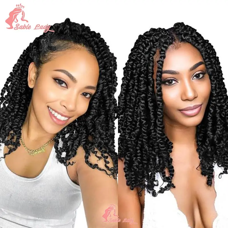 Bomb Twist Crochet Hair Synthetic 12inches Spring Twist Pre Looped Crochet Braids Hair Extension Passion Twist for Women