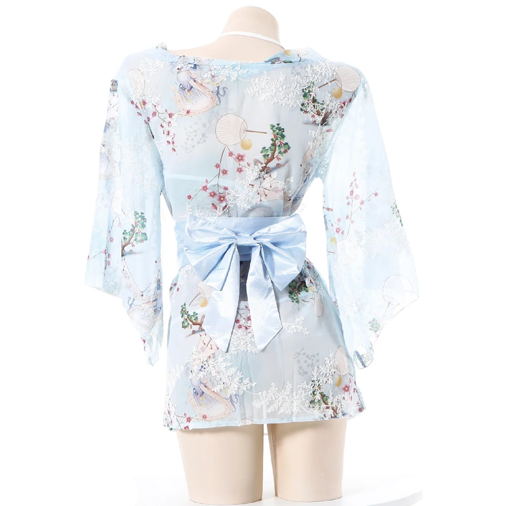 AniLV Japanese Kimono Erotic Underwear Outfits Yukata Women Temptation Bathrobe Nightgown Lingerie Costumes