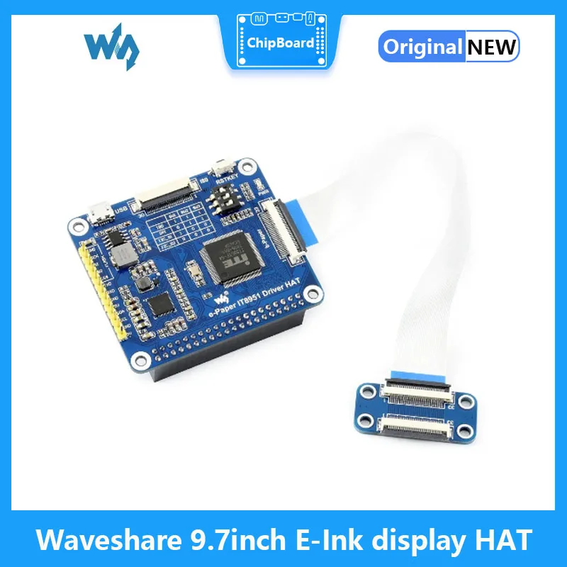 Waveshare 전자 잉크 디스플레이 HAT, 라즈베리 파이 제로/제로 W/제로 WH/2B/3B + 전자 종이용, USB/SPI/I80 인터페이스 포함, 9.7 인치