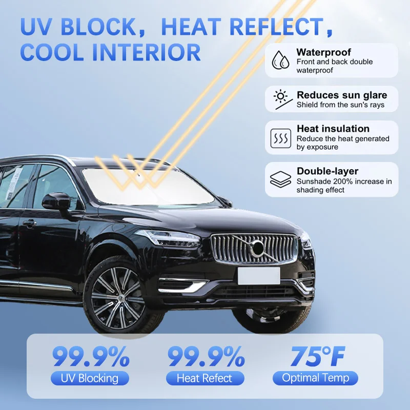 

Car Windshield Sun Shade For Volvo XC90 T8 T6 B6 Intelligent Sunshade Sun Visor Protector Blocks UV Rays Summer Car Accessories