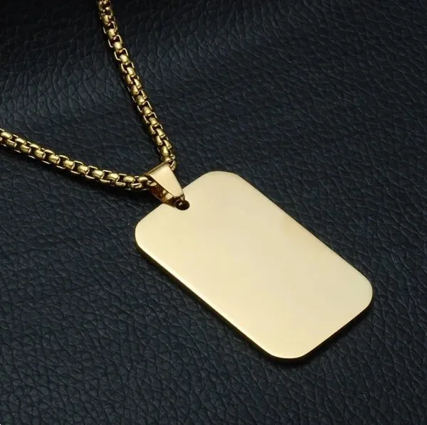 Stainless Steel Military Army Dog Tag Necklace Mens Stainless Steel Pendant Ball Bead Chain Necklace Fashion Jewelry Accessories