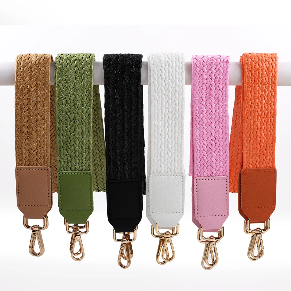 

Solid Color Braided Bag Strap 3.6cm Wide Woven Canvas Fabric Strap Shoulder Bag Belt In Cowskin Leather Bag Parts Boho Accessor