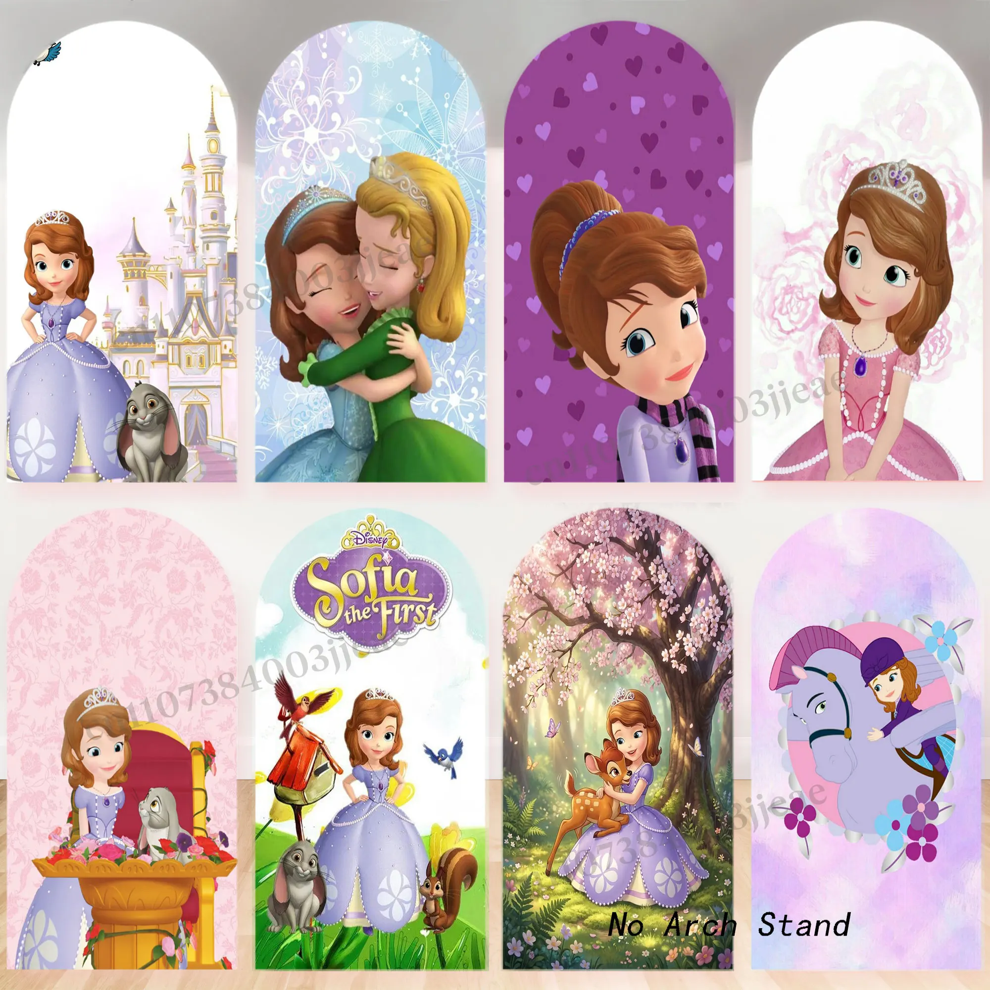 The Sofia First Arch Photo Backdrop Covers Girls Kids Birthday Party Decorations Baby Shower Photography Background Studio Prop