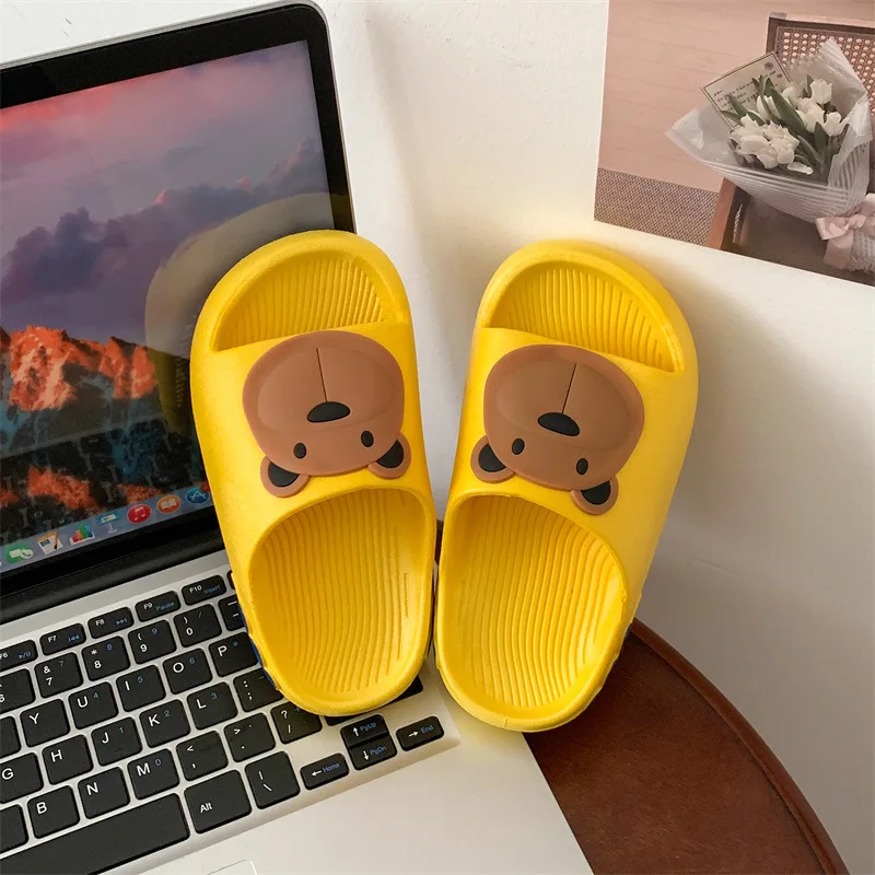 Children Cartoon Rabbit Kids Slippers Boys Bathroom Slippers Girls Non-slip Soft Sole Home Flip Flops Indoor Bathroom Slippers