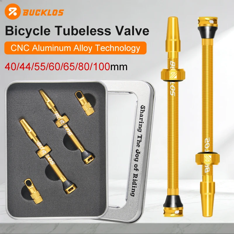 

BUCKLOS Bicycle F/V Tubeless Presta Valve for MTB Road Bike Tire Valve 40/44/55/60/65/80/100mm Bicycle Valves Cycling Parts
