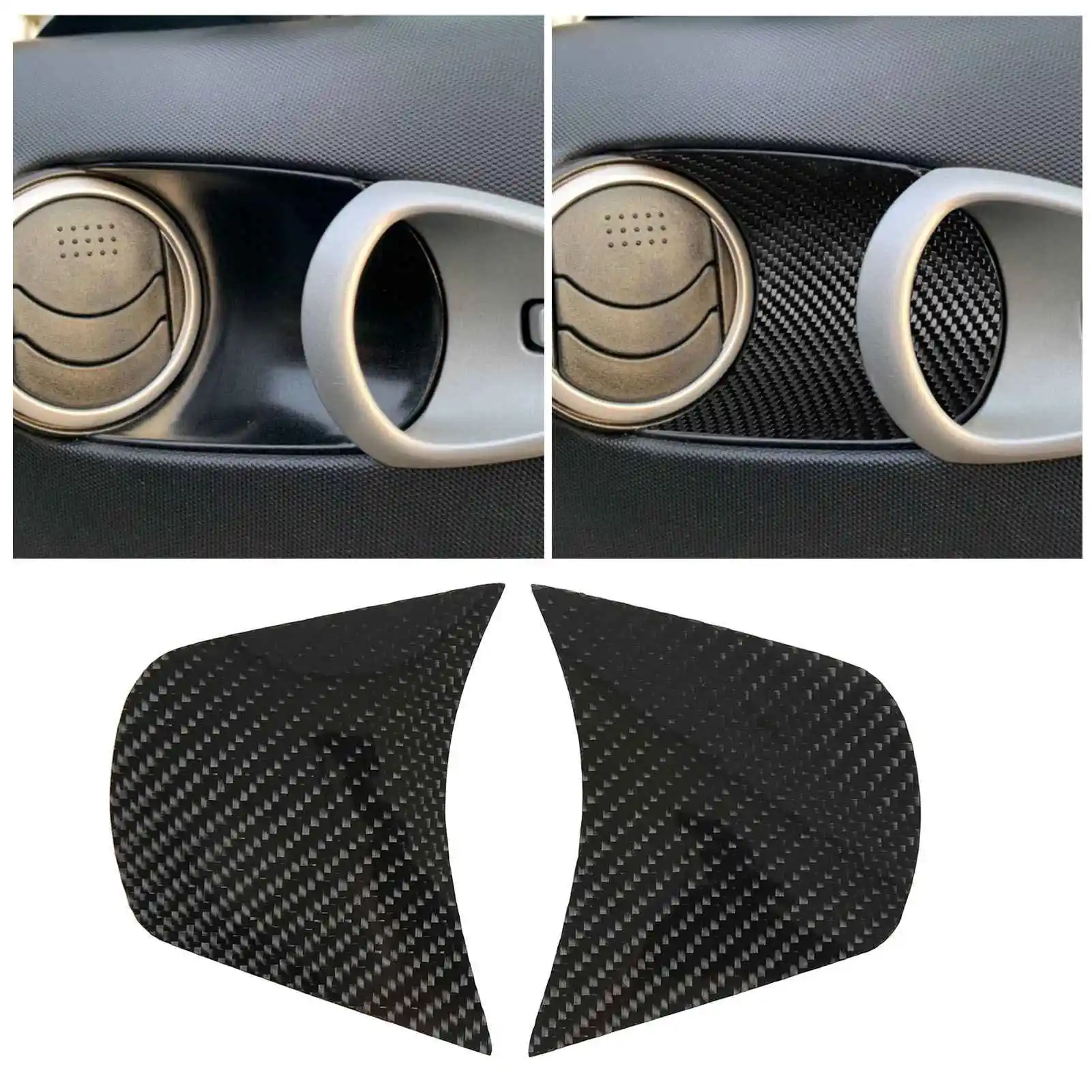 

Interior Door Handle Bowl Cover Left Right Carbon Fiber Replacement for 350Z Z33 2003‑2008 Inner Door Barrel Trim