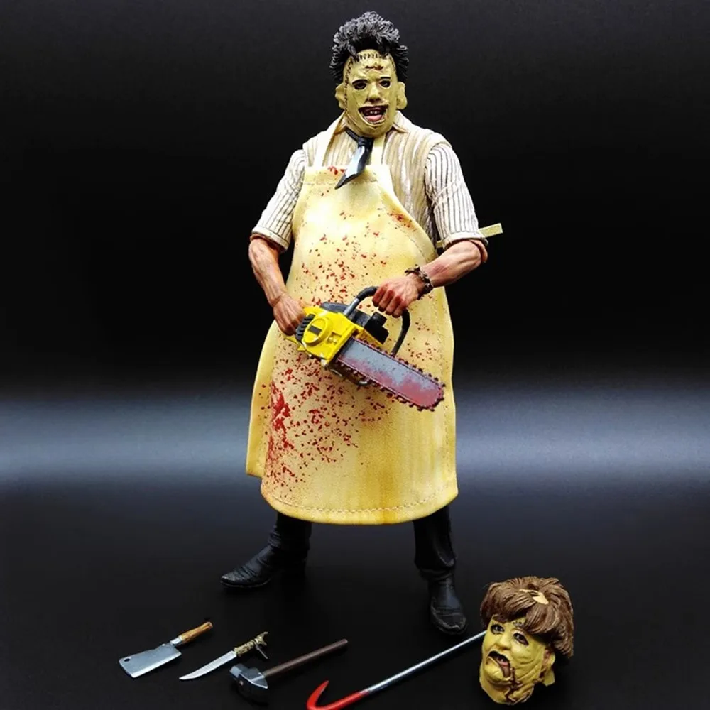 NECA-Figurine d'action Leatherface 7 avec accessoires, figurine modèle jouet