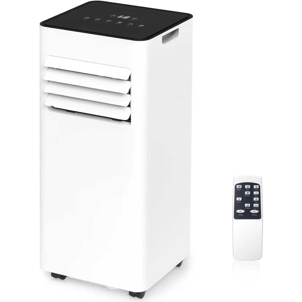 Aire acondicionado portátil 8.000 BTU, Enfriador de hasta 350 pies cuadrados, 4 modos, CA portátil con Control remoto/pantalla LED grande/24 horas