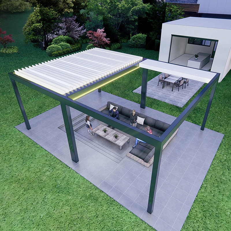 High Quality Adjustable Size Electric Retractable Aluminum Pergola for Garden Patio Backyard Outdoor Waterproof pergola