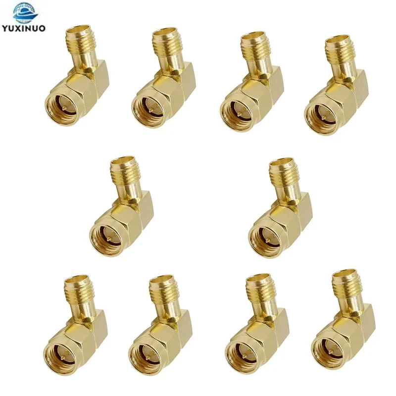 1/5/10pcs SMA Male to SMA Female 90 Degree Right Angle Connector Adapter Screw the Needle for Two Way Radio Antenna Repair Tools