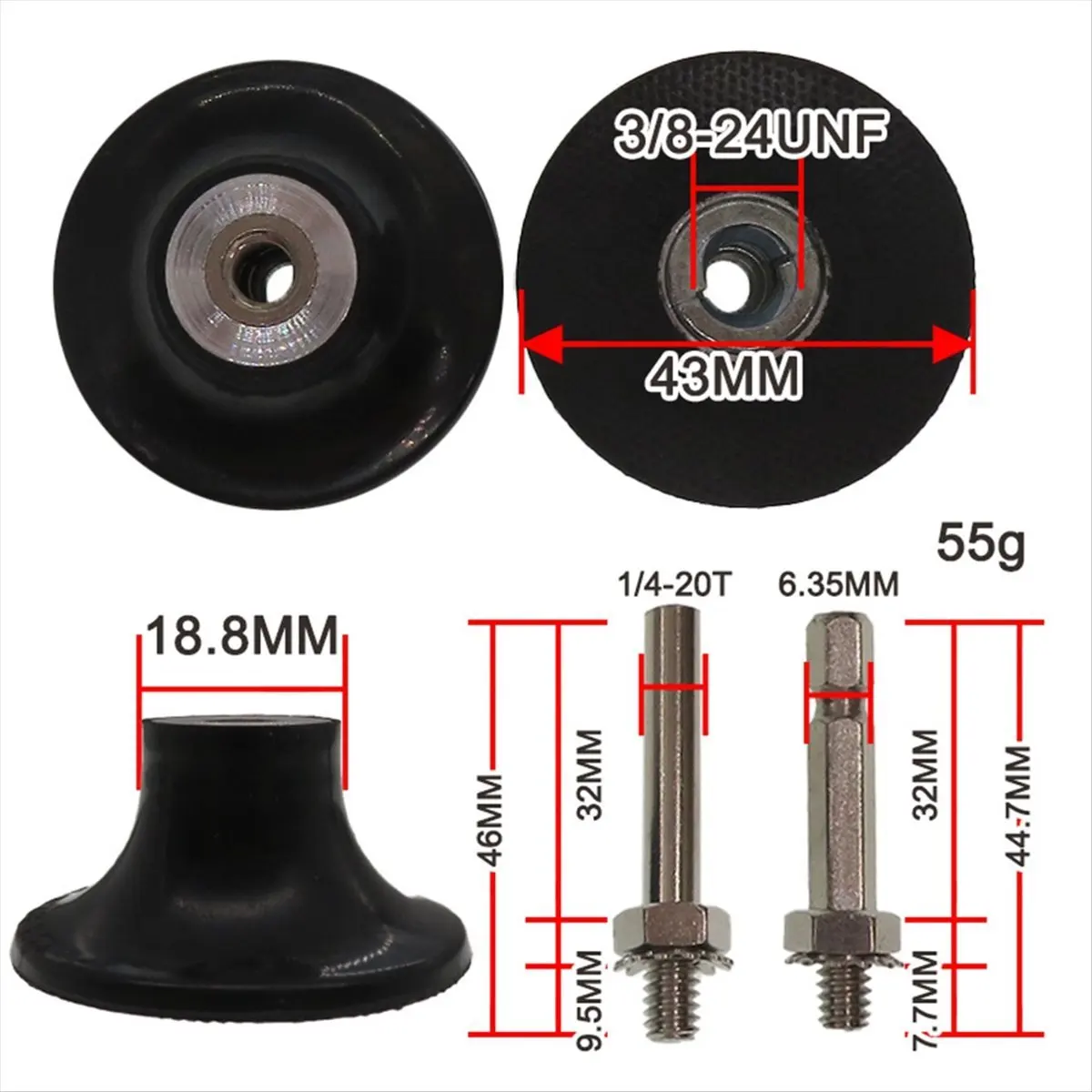 AA77 NEW  2 Inch Disc Pad Holder with 1/4Inch Shank Round Hex for Drill Die Grinder Polishing Quick Change Sanding Discs