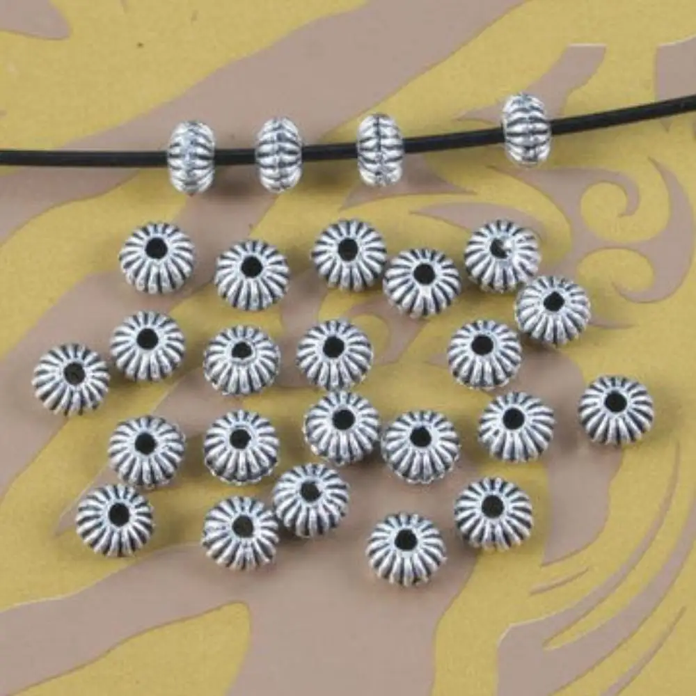 

100PCS TIBETAN SILVER ROUND SPACER BEADS H5079