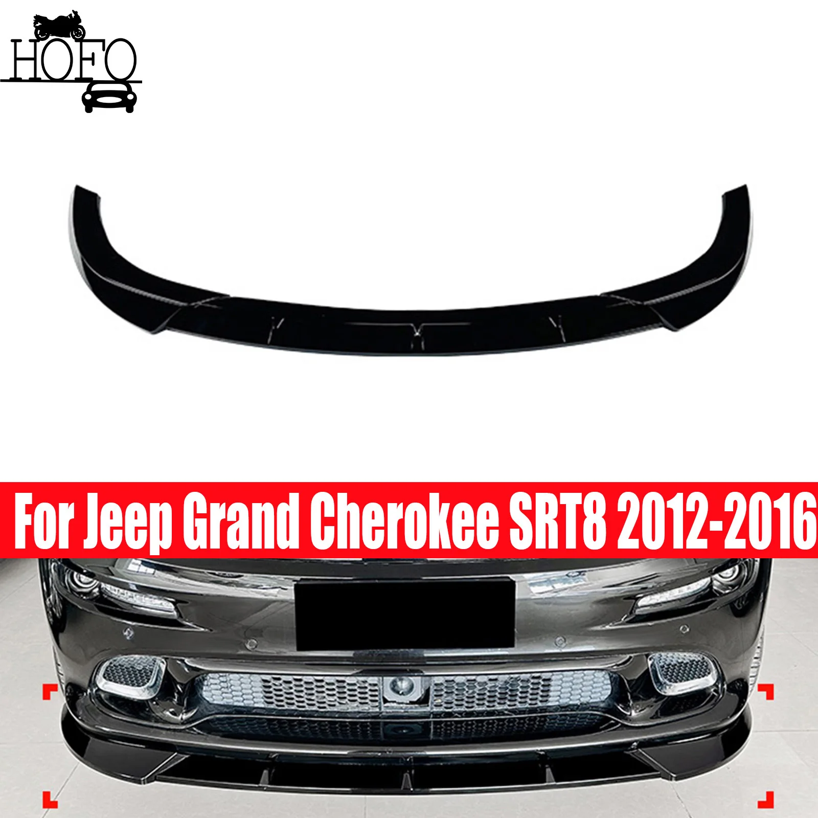 Front Bumper Lip Spoiler Splitter Diffuser Body Kit Tuning ABS Canard Lip Protector Cover For Jeep Grand Cherokee SRT8 2012-2016