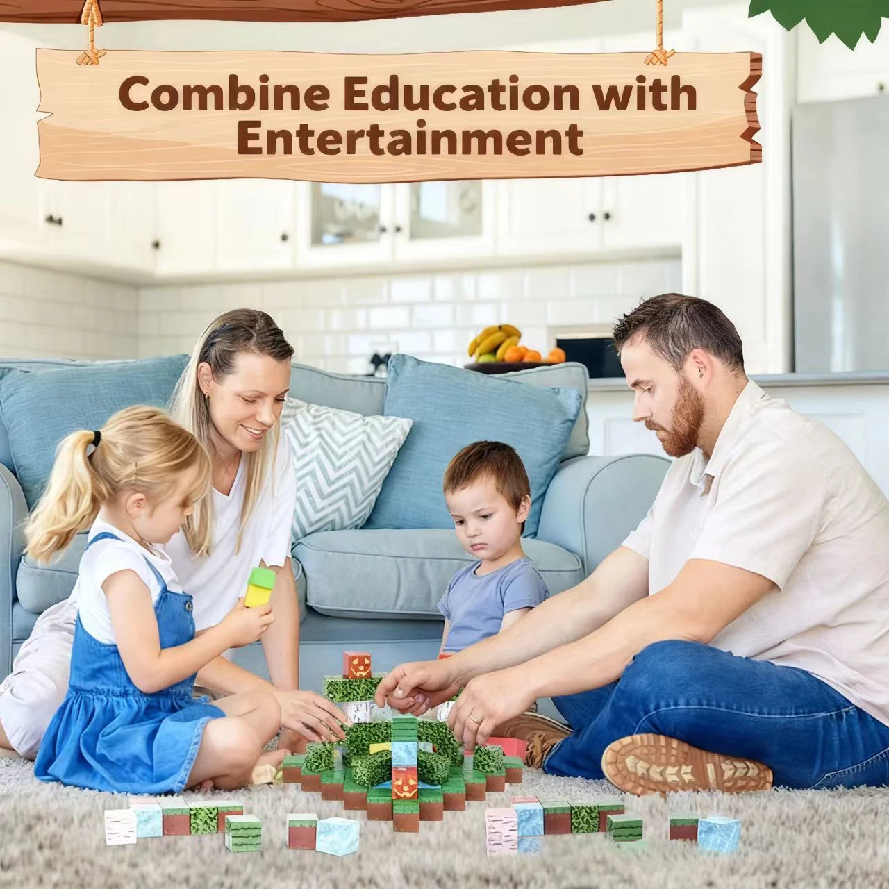 2,5 cm große magnetische Bausteine für Minecraft, magnetische Würfel, ein Weltspiel für Kinder, speziell für 3-jährige Kinder entwickelt