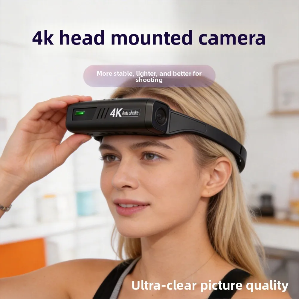 

4K HD Portable Head Mounted Video Camera Anti-Shake Action DV Cam for Motorcycle Helmet Outdoor Sports