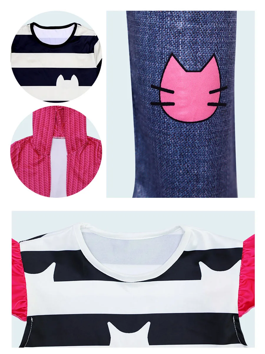 Gabby Dollhouse Cartoon Kindermeisjeskostuum Halloween Kinderprinses Carnaval Gabby Kattenkostuum Feestoutfits