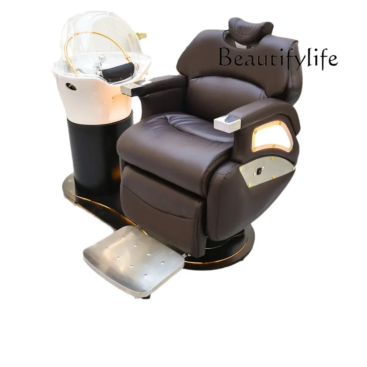 Electric lift and put down, shampoo and hairdressing integrated bed, hair salon, scalp care space capsule seat