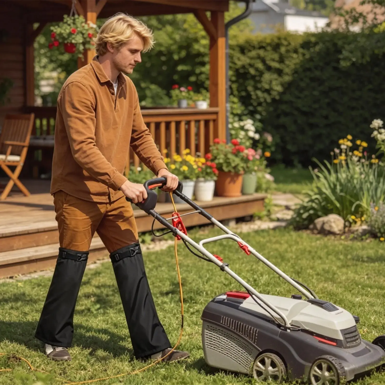 

Водонепроницаемые гетры для ног 21 дюйм: защита от снега, грязи и травы для садоводства, бега, ухода за газоном, мотоцикла, косилки, альпинизма
