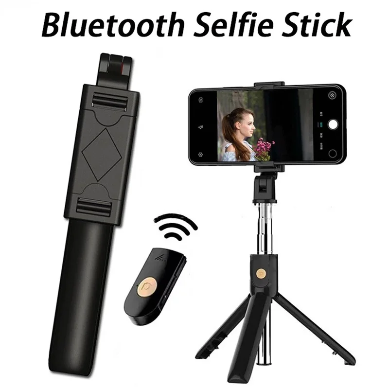 Wireless Bluetooth Selfie Stick Foldable Tripod Extendable Phone Holder Mini Tripod For iPhone Xiaomi Huawei Video Live Shooting
