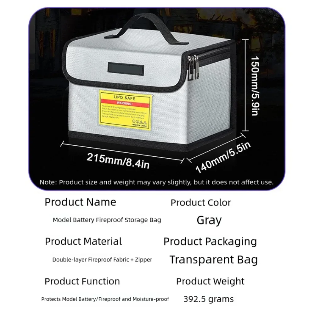 Fireproof Explosionproof Battery Storage Bag Large Capacity Silicone Case For DJI For LiPo LiFe Charging Safe Protection Pouch - view 6
