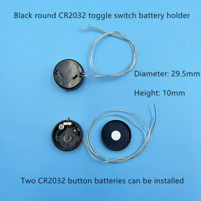 CR2025 CR2032 Coin Button Cell   Batteries  6V round Holder Case Battery Socket Holder Case Cover With ON/OFF Switch Leads