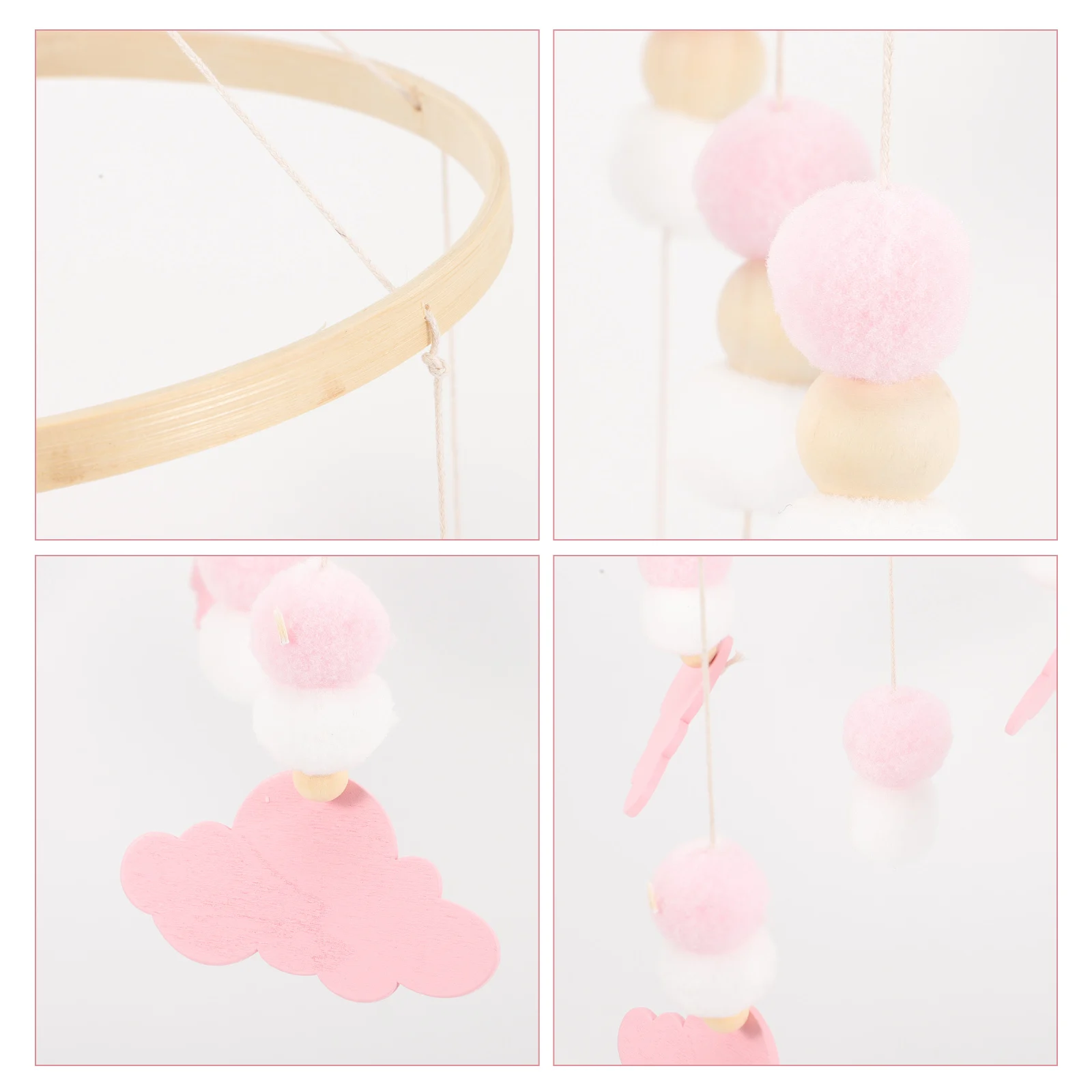 Mooie babybedje mobiele windgong hanger houten kralen sterren olifanten wieg hangende kinderkamer slaapkamer decoratieve windbel voor