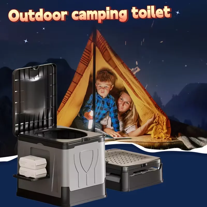 

New portable jungle camping mobile toilet accessories camping foldable emergency toilet sturdy and lightweight car toilet car