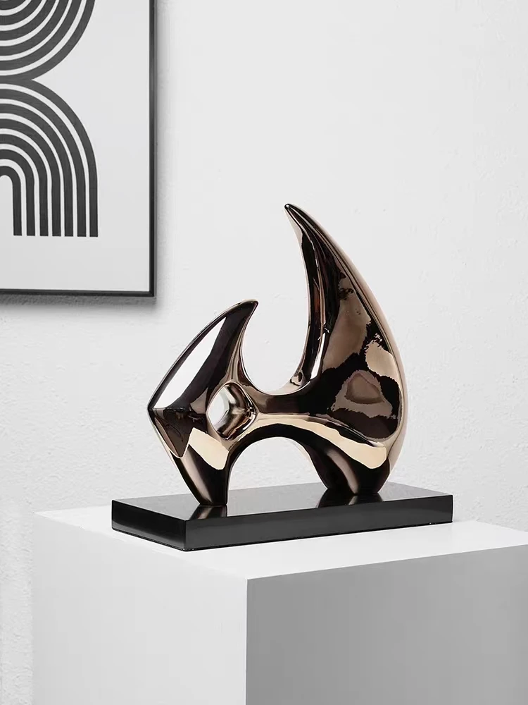 Abstract Geometric Sculpture Home Decoration Modern Electroplating Handicraft Decorations Luxury Home Decor Accessories Gifts