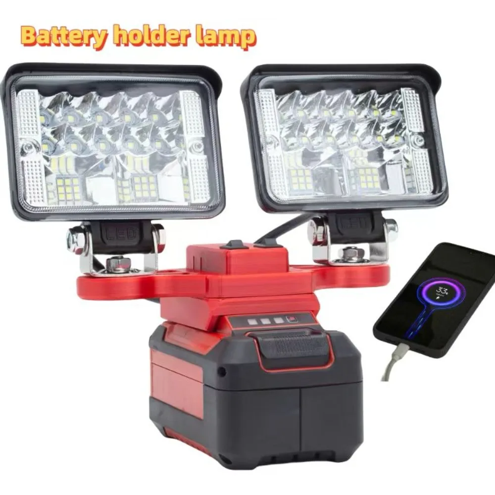 Compatible USB Adapter / Converter Portable Lanterns Cordless Flood Portable Work Light For Einhell / ozito  18V Battery 24W