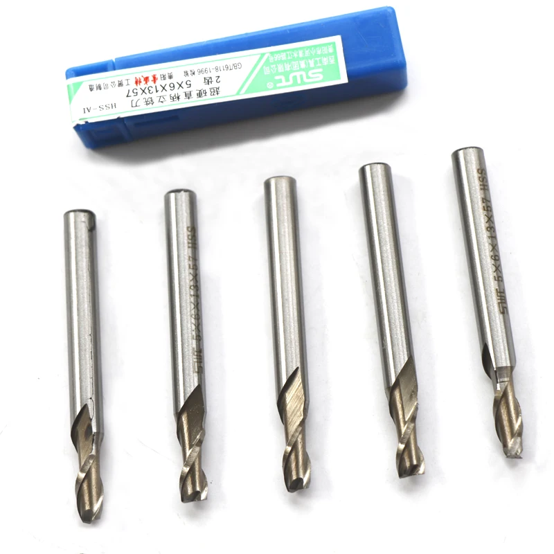 Neu 10 Stück 2F/3F/4F Schaftfräser 2mm/3mm/4mm/5mm/6mm HSS & Aluminium Schaftfräser CNC-Bit Fräsmaschinenwerkzeuge Schneidwerkzeuge – Detail 4