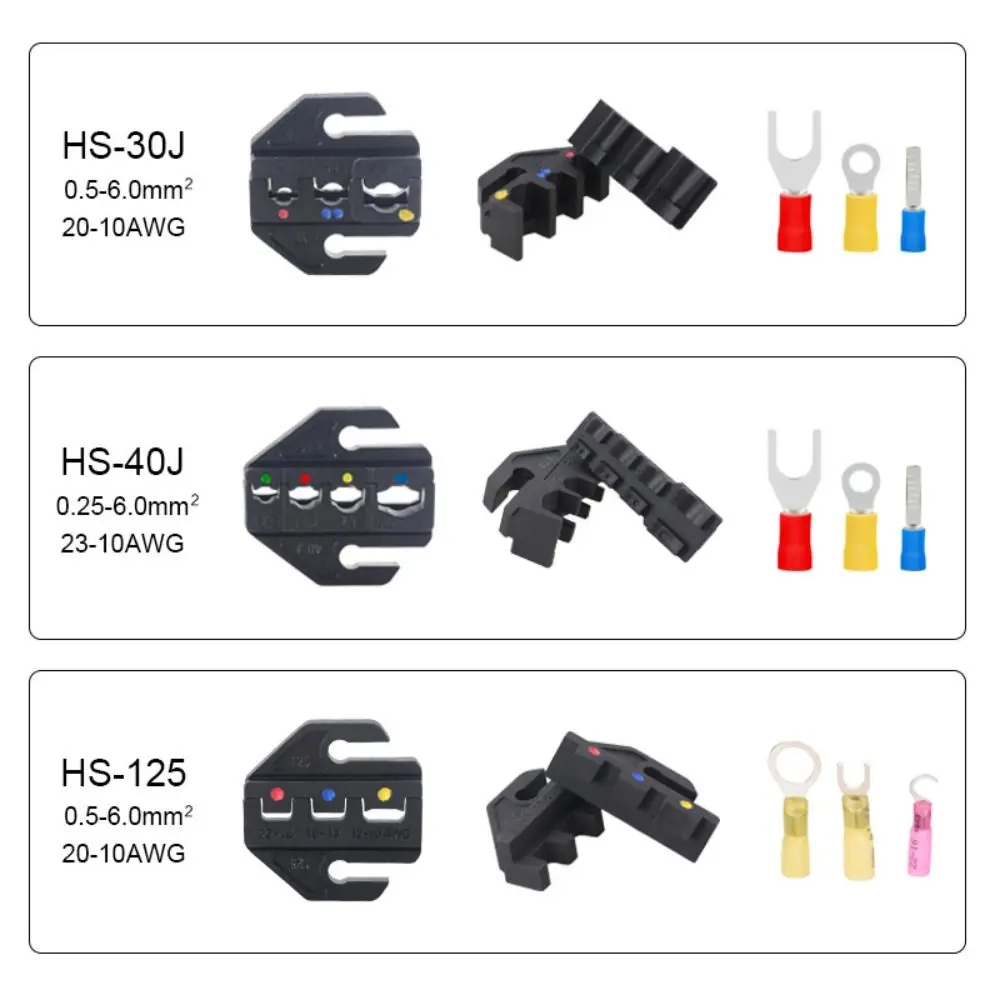 New Black Crimping Pliers Jaw 10WF/10A/103 2546B/35WF/125 Crimping Terminals Jaw Slot HS03BC/30J/40J Crimping Pliers Jaws