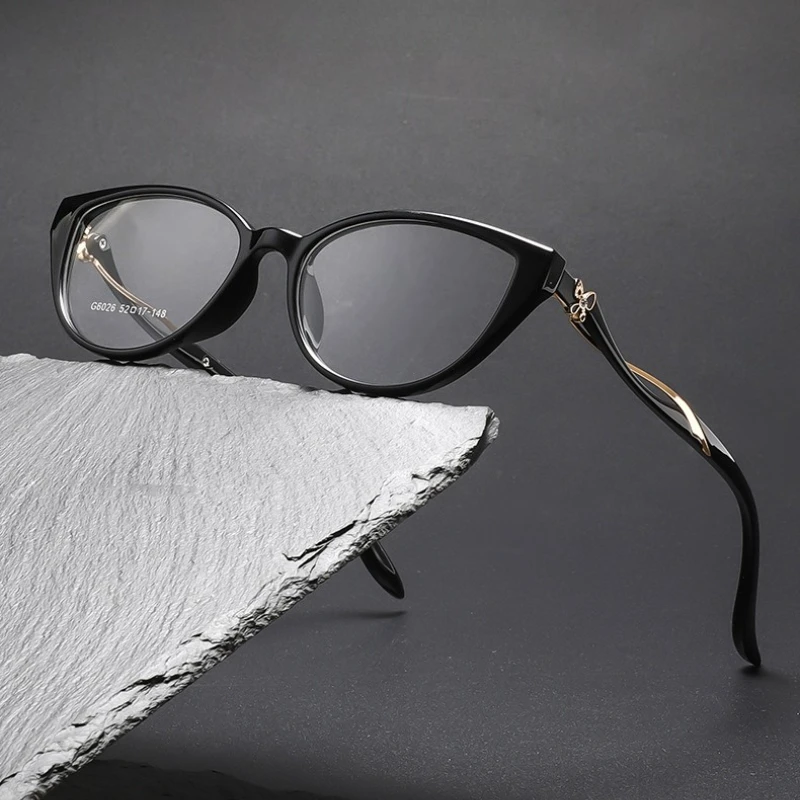 SZTZX Trendy Durable Casual Style Prescription Glasses Anti Blue Light Women Myopia Eyewear Cat Eye Progressive Reading Glasses