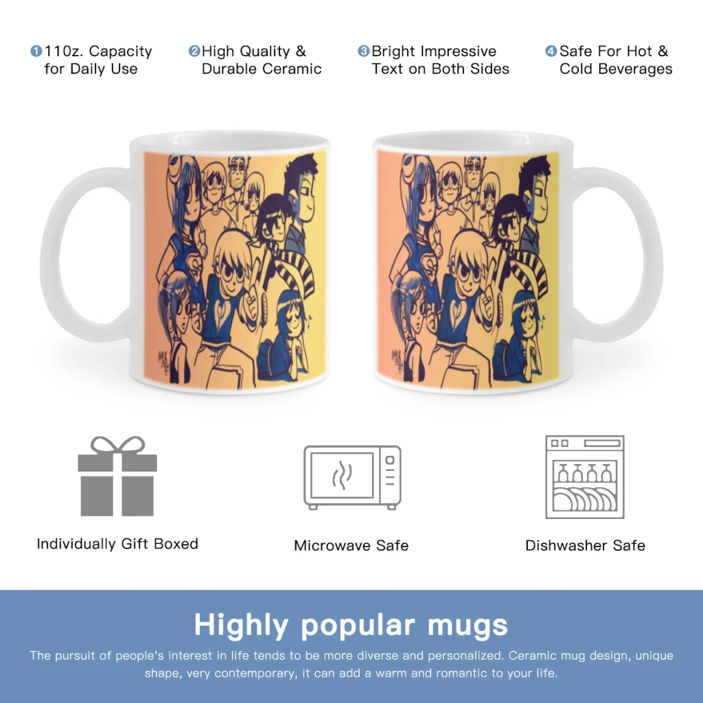 

Anime Scott Pilgrim Free shipping Ceramic Cup Coffee Oatmeal Breakfast Cup Creative Personality Mug