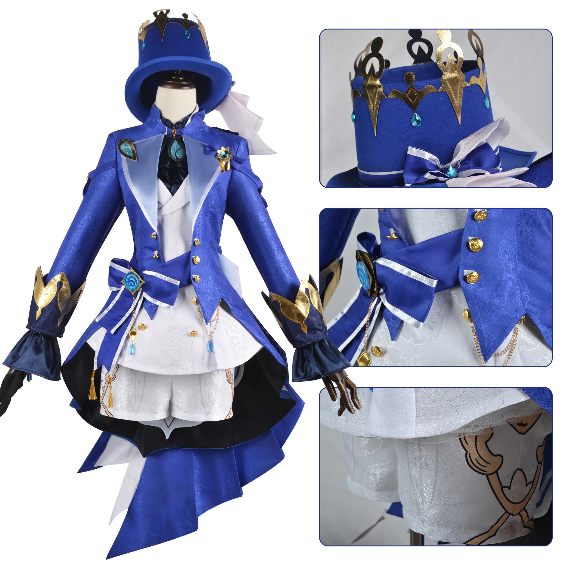 Chapeau Complet Cosplay en Tissu à Motif de Jeu Animé Genshin Impact, Uniforme de Carnaval, Vêtements de ixd'Halloween pour Femme