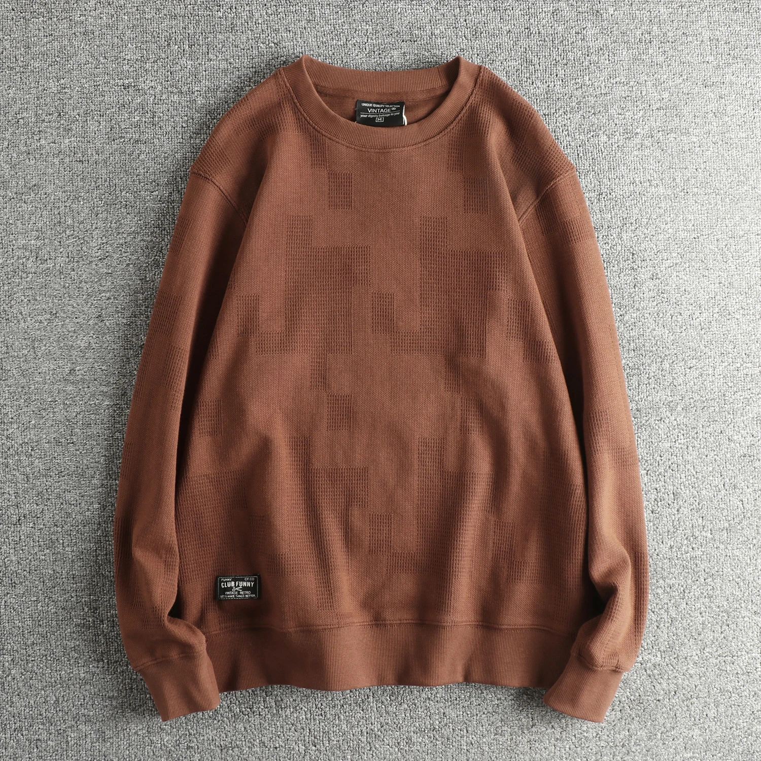 

Heavyweight Knitted Fabric Sweatshirt Long Sleeve Hoodie Retro British Style Youth Casual Wear Comfortable Cotton Polyester B...