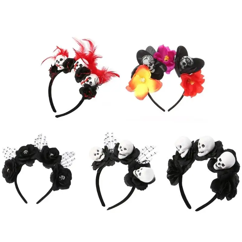 Halloween Skull Head Headband Headband Hair Hoop Headband Flower Decorative Headband Hair Accessories Women Perfect