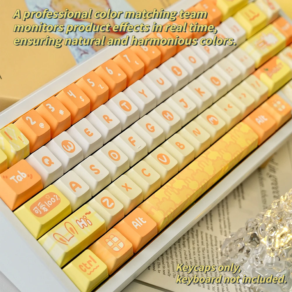 New PBT Keycaps 120Key, Set Cherry Profile PBT 5-Side Dye-Sublimation Anti-Shining Fit 61-108 Keyboards