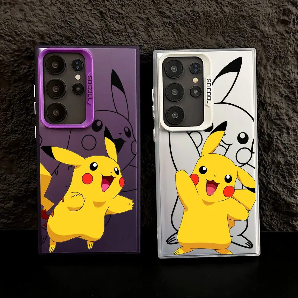 

Cute Pikachu Pokemons Anime S25 Case For Samsung S25 S24 Ultra For Galaxy S23 S22 S21 FE S20 Ultra Plus Shockproof Phone Cover